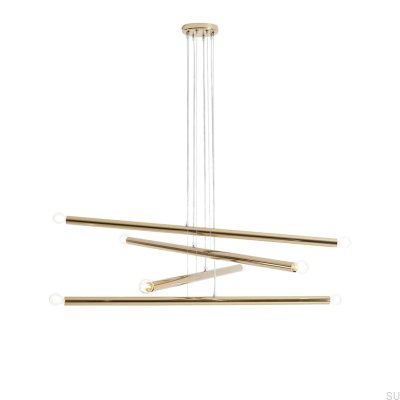 Tubo 8 metallguldfärgad hänglampa