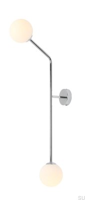 Ren vertikal vägglampa metall silver krom
