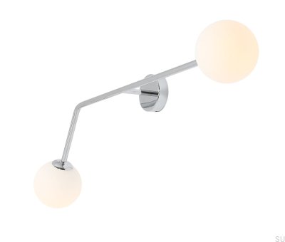 Ren horisontell vägglampa metall silver krom