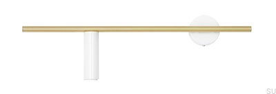 Trevo vägglampa i mässing och vit (vänster)