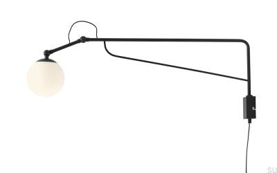 Soho Glass Stor Metall Svart Vägglampa