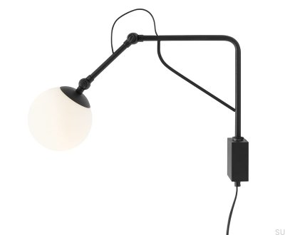 Soho Glas Liten Metall Svart Vägglampa