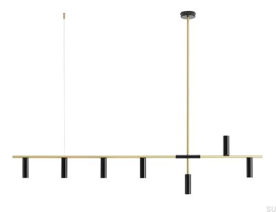 Trevo 7 taklampa i mässing och svart