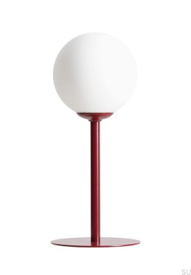 Pinne metall bordslampa i vinröd