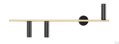 Trevo 3 vägglampa i mässing med svart (vänster)