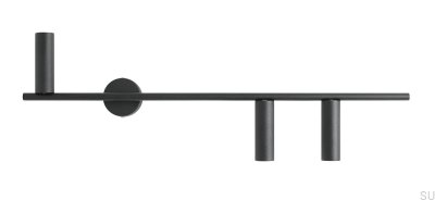 Trevo 3 metall svart vägglampa (höger)