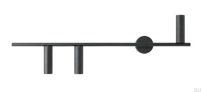 Trevo 3 metall svart vägglampa (vänster)