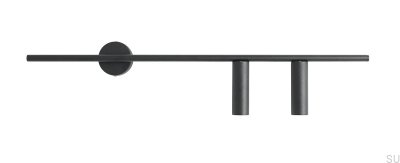 Trevo 2 metall svart vägglampa (höger)