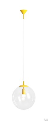 Globe metall senapsglans pendellampa