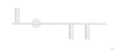 Trevo 3 Vägglampa i Metall Vit (Höger)
