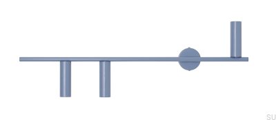 Trevo 3 metallblå vägglampa (vänster)