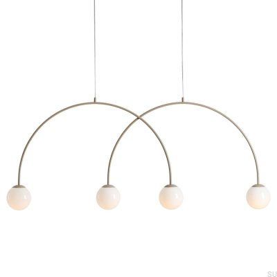 Una 4 L metallbeige hänglampa