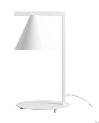Skrivbordslampa Form Metall Vit
