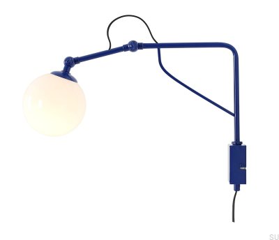 Soho Glas Liten Vägglampa i Metall i Kobolt