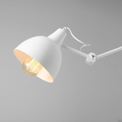 Aida lång metallvägglampa vit