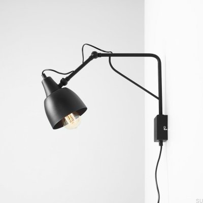 Soho liten svart vägglampa i metall
