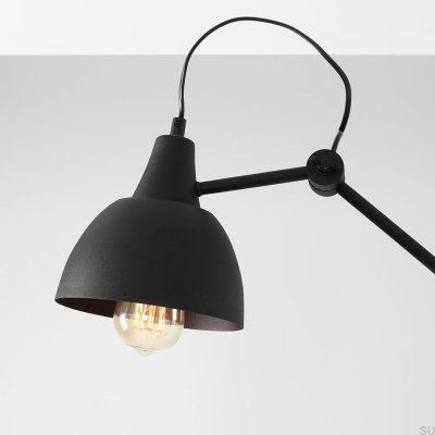 Aida 2 metall svart vägglampa