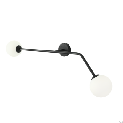 Ren horisontell vägglampa metall svart