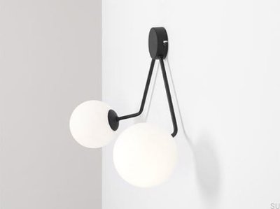 Holm 2 metall svart vägglampa