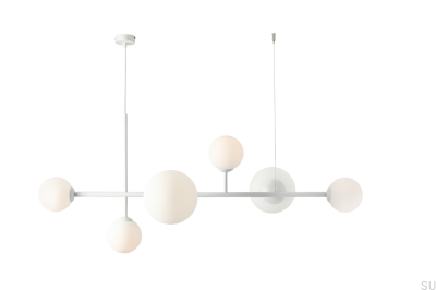 Dione 6 metallvit hänglampa
