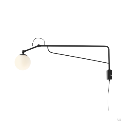 Soho Glass Stor Metall Svart Vägglampa