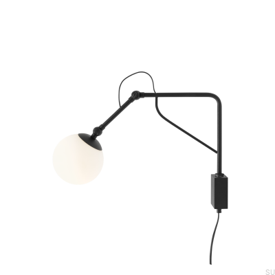 Soho Glas Liten Metall Svart Vägglampa