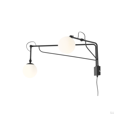 Soho Glass 2 Metall Svart Vägglampa