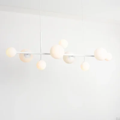 Dione 9 metallvit hänglampa