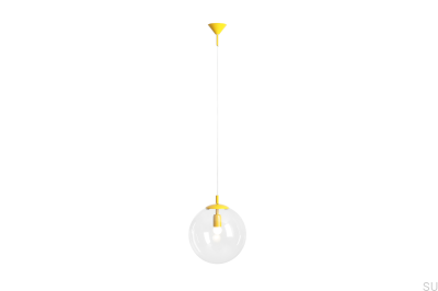 Globe metall senapsglans pendellampa