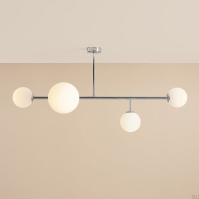 Dione 4 taklampa metall silver krom