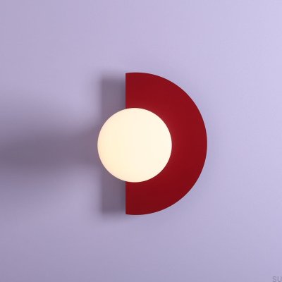 Loop metall vinröd vägglampa