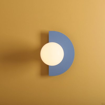 Loop metall vägglampa blå