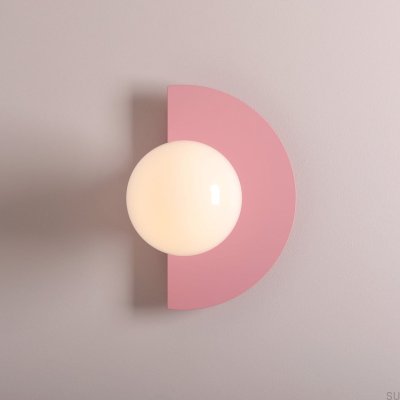 Loop metall rosa vägglampa