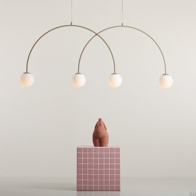 Una 4 L metallbeige hänglampa