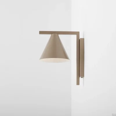 Form metall beige vägglampa