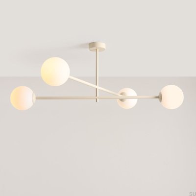 Pinne 4 metallkrämfärgad taklampa