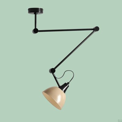 Aida taklampa i blank metall, beige