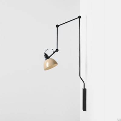 Aida vägglampa i blank metall, beige