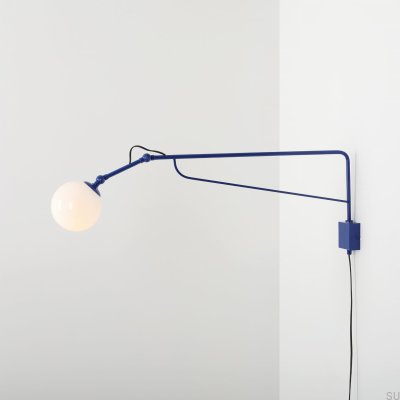 Soho Glas Stor Metall Kobolt Vägglampa