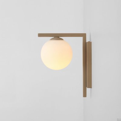 Zac metall beige vägglampa