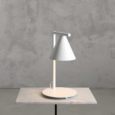 Skrivbordslampa Form Metall Vit