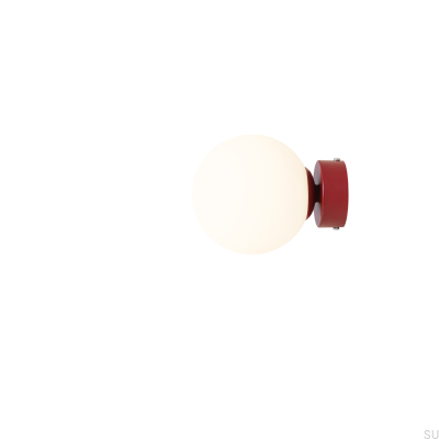 Vägglampa Ball S Metall Vinröd