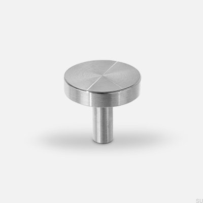 Nena M Silver Borstad Inox Möbelknopp