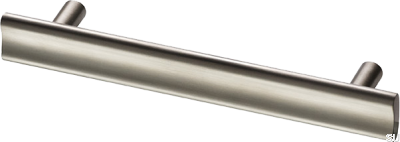 Bean 128 avlångt möbelhandtag, mässing, borstad nickel