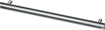 Bean 288 avlångt möbelhandtag, mässing, silver, krom