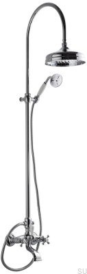 Klassisk duschset med badkarspip XCOL022 Mässing Silver Krom