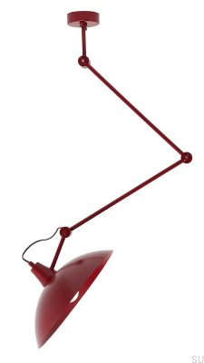 Melos taklampa i metall, vinröd