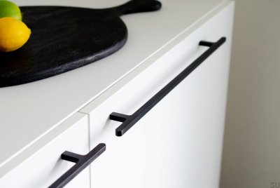Flat Line 430 svart aluminium avlångt möbelhandtag