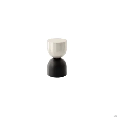 Kokeshi Mix 1832 Borstat Stål med Svart Aluminium Möbelknopp