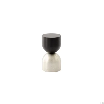 Kokeshi Mix 1832 Möbelknopp Svart Aluminium med Borstat Stål